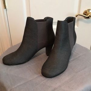Charcoal Gray Heeled Booties